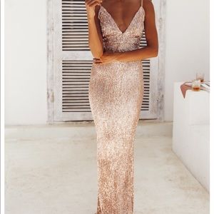 Hello Molly House of Fun Gold Maxi Dress